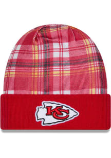 New Era Kansas City Chiefs Red 2024 Sideline Statement JR Cuff Youth Knit Hat