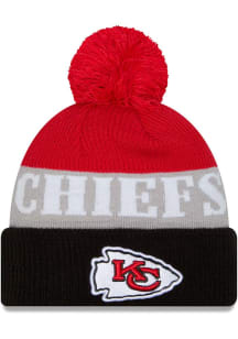 New Era Kansas City Chiefs Red Shaded JR Cuff Pom Youth Knit Hat