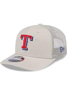 New Era Texas Rangers Canvas Trucker LP 9FIFTY Adjustable Hat - Grey