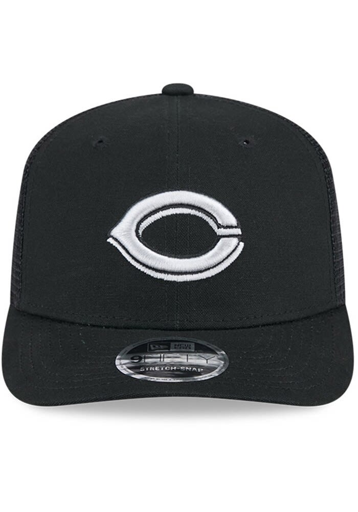 New Era Cincinnati Reds Canvas Trucker LP 9FIFTY Adjustable Hat - Black