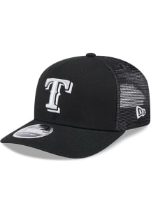 New Era Texas Rangers Canvas Trucker LP 9FIFTY Adjustable Hat - Black