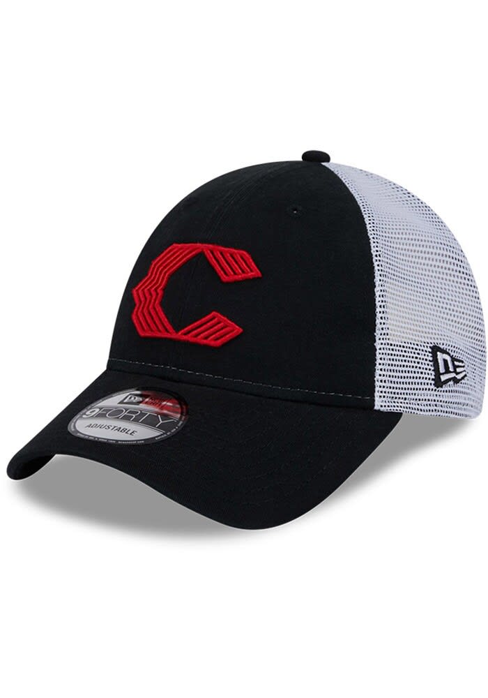 New Era Cincinnati Reds Evergreen Trucker 9FORTY Adjustable Hat - Black