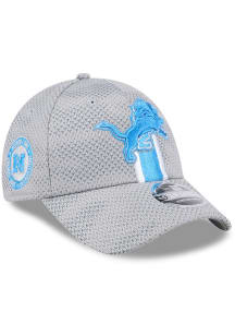 New Era Detroit Lions 2024 Sideline Stretch GRA 9FORTY Adjustable Hat - Grey