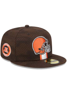 New Era Cleveland Browns Mens Brown 2024 Sideline OTC 59FIFTY Fitted Hat