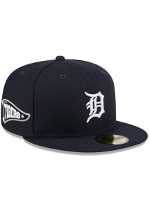 New Era Detroit Tigers Mens Navy Blue Pennant 59FIFTY Fitted Hat