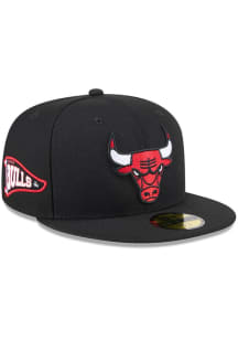New Era Chicago Bulls Mens Black Pennant 59FIFTY Fitted Hat