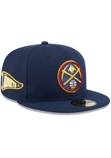 New Era Denver Nuggets Mens Blue Pennant 59FIFTY Fitted Hat