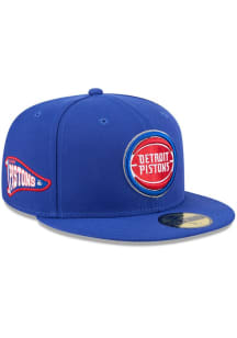 New Era Detroit Pistons Mens Blue Pennant 59FIFTY Fitted Hat