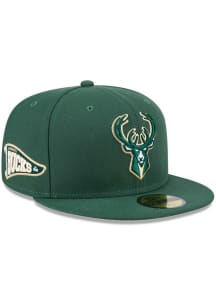 New Era Milwaukee Bucks Mens Green Pennant 59FIFTY Fitted Hat