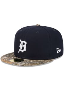 New Era Detroit Tigers Mens Navy Blue Camo Visor 59FIFTY Fitted Hat