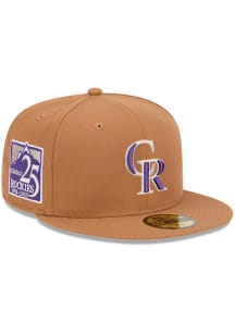 New Era Colorado Rockies Mens Tan Color Pack OTC Logo 59FIFTY Fitted Hat