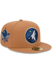 New Era Minnesota Timberwolves Mens Tan Color Pack OTC Logo 59FIFTY Fitted Hat