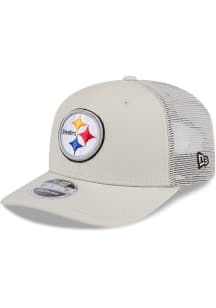 New Era Pittsburgh Steelers Canvas Trucker LP 9FIFTY Adjustable Hat - Grey