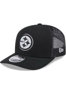 New Era Pittsburgh Steelers Canvas Trucker LP 9FIFTY Adjustable Hat - Black