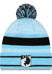 New Era Minnesota United FC Light Blue Pom Knit Mens Knit Hat