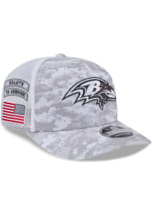 New Era Baltimore Ravens 2024 Salute to Service 9SEVENTY Adjustable Hat - White