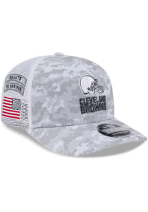 New Era Cleveland Browns 2024 Salute to Service 9SEVENTY Adjustable Hat - White