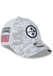 New Era Pittsburgh Steelers 2024 Salute to Service Stretch 9FORTY Adjustable Hat - White