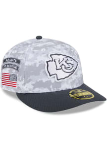 New Era Kansas City Chiefs Mens Grey 2024 Salute to Service LP 59FIFTY Fitted Hat