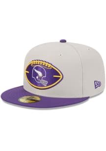 New Era Minnesota Vikings Mens Grey 2024 Sideline Historic 59FIFTY Fitted Hat