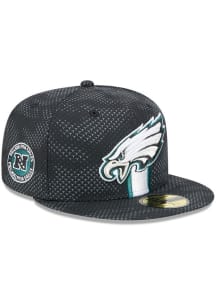 New Era Philadelphia Eagles Mens Black 2024 Sideline OTC 59FIFTY Fitted Hat