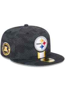 New Era Pittsburgh Steelers Mens Black 2024 Sideline OTC 59FIFTY Fitted Hat