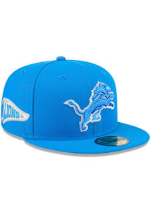 New Era Detroit Lions Mens Blue Pennant 59FIFTY Fitted Hat