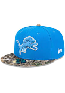 New Era Detroit Lions Mens Blue Camo Visor 59FIFTY Fitted Hat