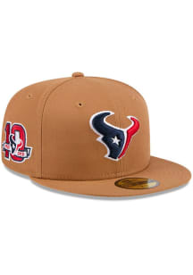 New Era Houston Texans Mens Brown Color Pack OTC Logo 59FIFTY Fitted Hat