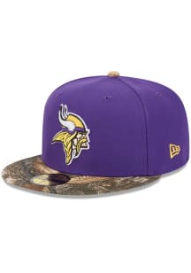 New Era Minnesota Vikings Mens Purple Camo Visor 59FIFTY Fitted Hat