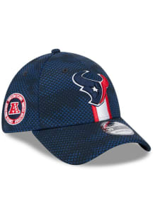 New Era Houston Texans Mens Navy Blue 2024 Sideline OTC 39THIRTY Flex Hat