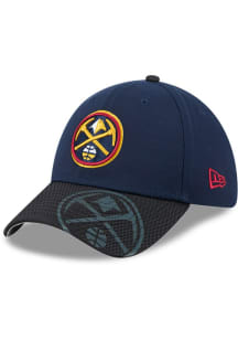 New Era Denver Nuggets Mens Navy Blue 2T Visor Hit 39THIRTY Flex Hat