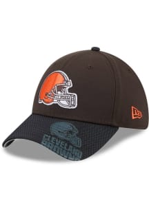 New Era Cleveland Browns Mens Brown 2T Visor Hit 39THIRTY Flex Hat