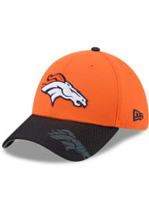 New Era Denver Broncos Mens Orange 2T Visor Hit 39THIRTY Flex Hat