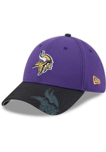 New Era Minnesota Vikings Mens Purple 2T Visor Hit 39THIRTY Flex Hat