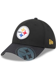 New Era Pittsburgh Steelers Mens Black 2T Visor Hit 39THIRTY Flex Hat