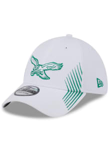 New Era Philadelphia Eagles Mens White Active 39THIRTY Flex Hat