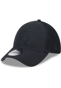 New Era Colorado Rockies Mens Black OTC Team Tone 39THIRTY Flex Hat