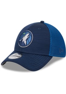 New Era Minnesota Timberwolves Mens Navy Blue 2T Tech Neo 39THIRTY Flex Hat