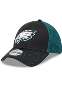 New Era Philadelphia Eagles Mens Black 2T Tech Neo 39THIRTY Design Flex Hat