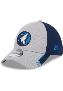 New Era Minnesota Timberwolves Mens Grey Visor Trim 39THIRTY Flex Hat