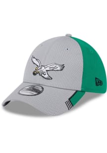 New Era Philadelphia Eagles Mens Grey Visor Trim 39THIRTY Flex Hat