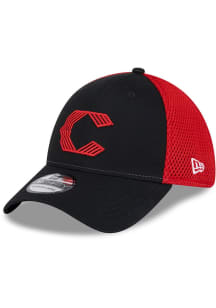 New Era Cincinnati Reds Mens Black 2T Evergreen Neo 39THIRTY Flex Hat