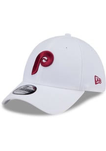 New Era Philadelphia Phillies Mens White Evergreen Team Classic 39THIRTY Flex Hat