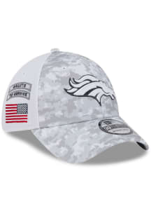 New Era Denver Broncos Mens White 2024 Salute to Service 39THIRTY Flex Hat