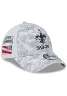 New Era New Orleans Saints Mens White 2024 Salute to Service 39THIRTY Flex Hat