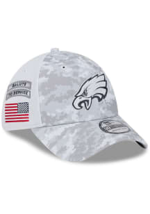 New Era Philadelphia Eagles Mens White 2024 Salute to Service 39THIRTY Flex Hat