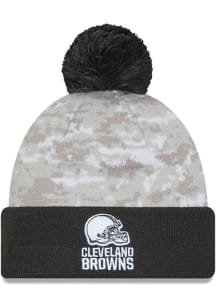 New Era Cleveland Browns White 2024 Salute to Service Sport Mens Knit Hat