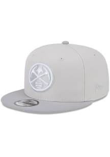 New Era Denver Nuggets Grey Grey Visor Color Pack 2T 9FIFTY Mens Snapback Hat