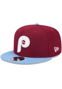 New Era Philadelphia Phillies Maroon 2T Evergreen 9FIFTY Mens Snapback Hat